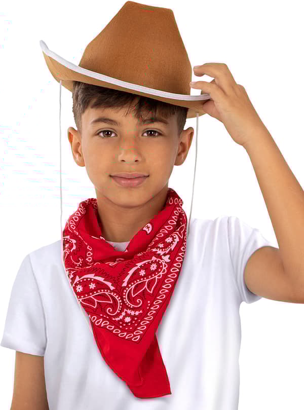 FUNIDELIA Näsduk cowboy för dam och herr - Storlek: 0 - Brun