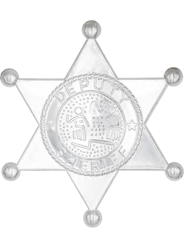FUNIDELIA Sheriff Badge til mænd - Størrelse: 0 - Sort
