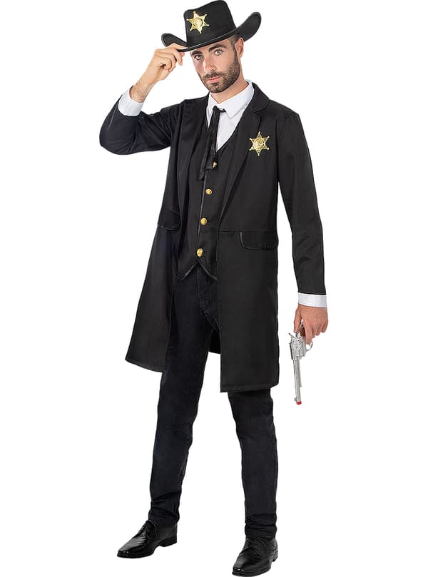 FUNIDELIA Sheriff kostume til mænd - Brun