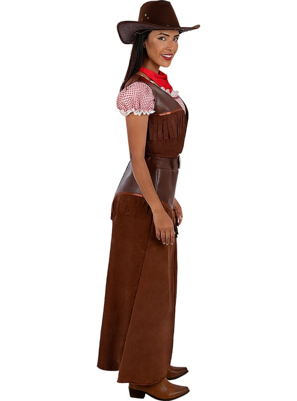 FUNIDELIA Maskeraddräkt cowgirl Deluxe för dam - Brun