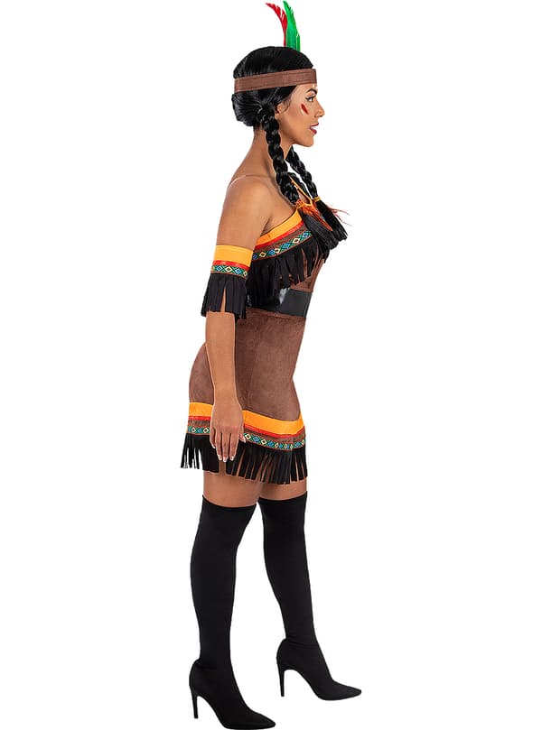 FUNIDELIA Maskeradkläder Indian Deluxe för dam - Brun