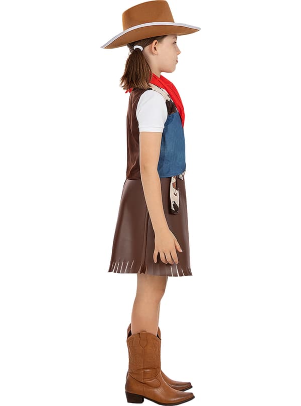 FUNIDELIA Cowgirl kostume til piger - Brun