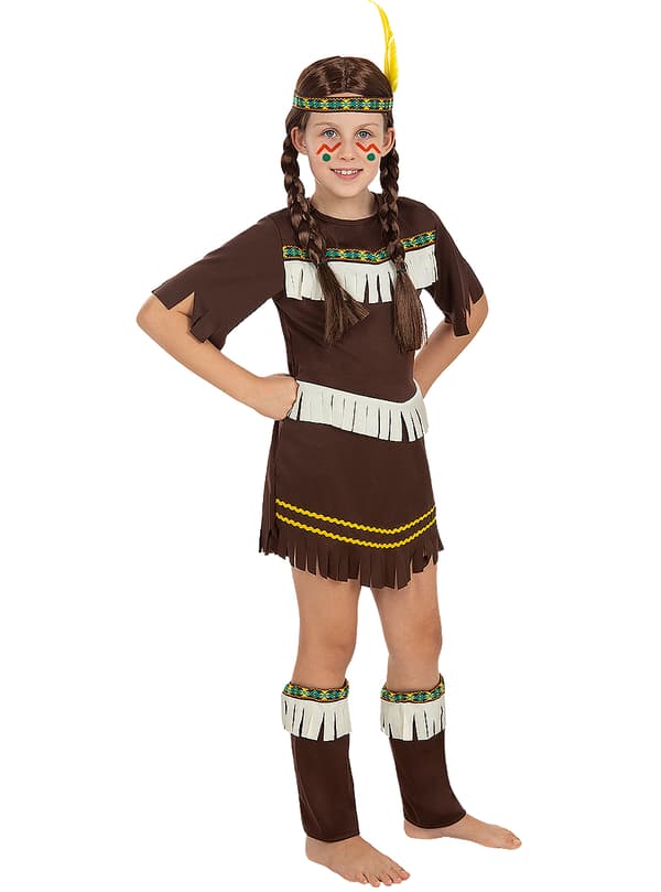 FUNIDELIA Indianerkostume til piger - Brun