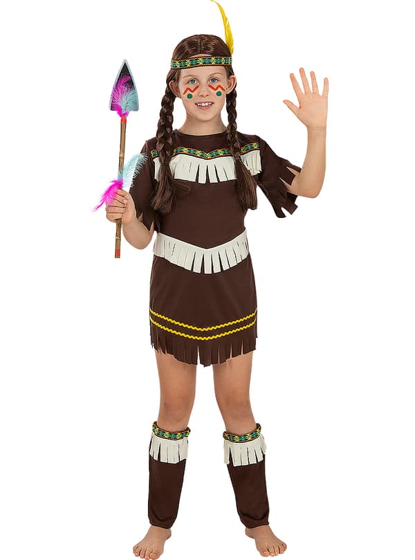 FUNIDELIA Indianerkostume til piger - Brun 3-4 years