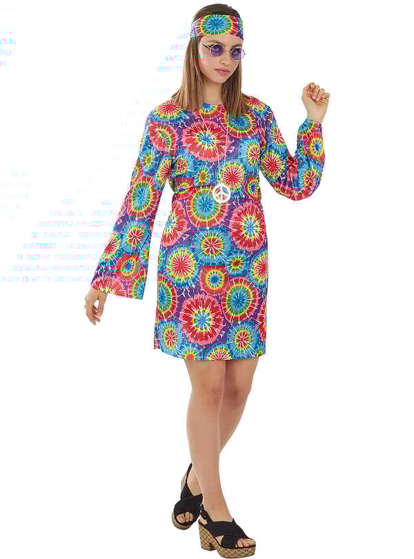 FUNIDELIA 60s hippie kostyme til dame - Gul