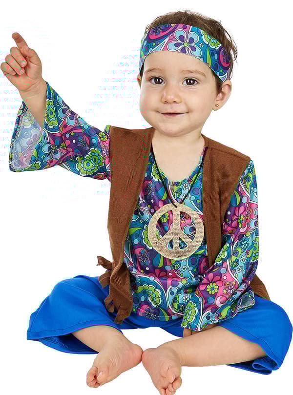 FUNIDELIA Hippie kostyme til babyer - Blå 12-24 months