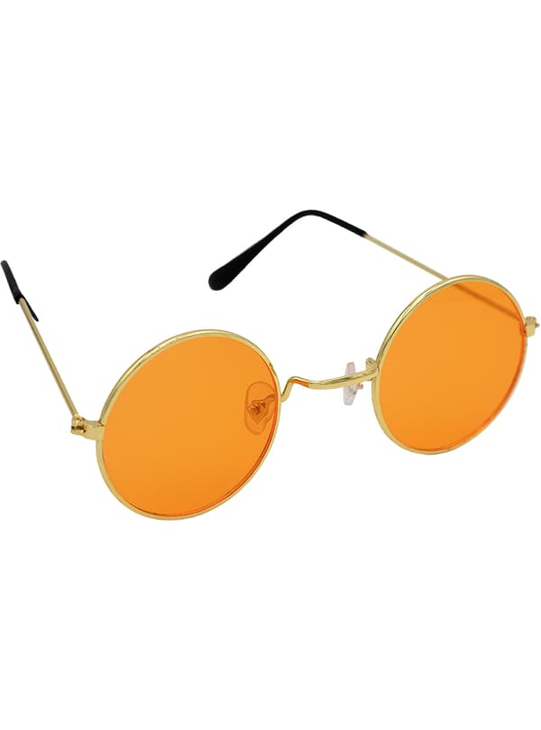 FUNIDELIA Orange hippie briller til kvinder og mænd - Størrelse: 0 - Orange