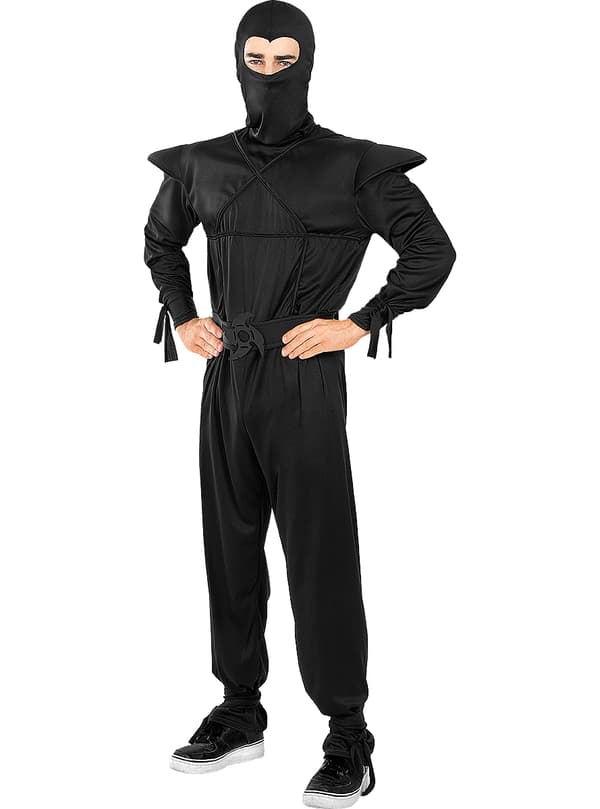 FUNIDELIA Maskeraddräkt Ninja svart för herr - Svart
