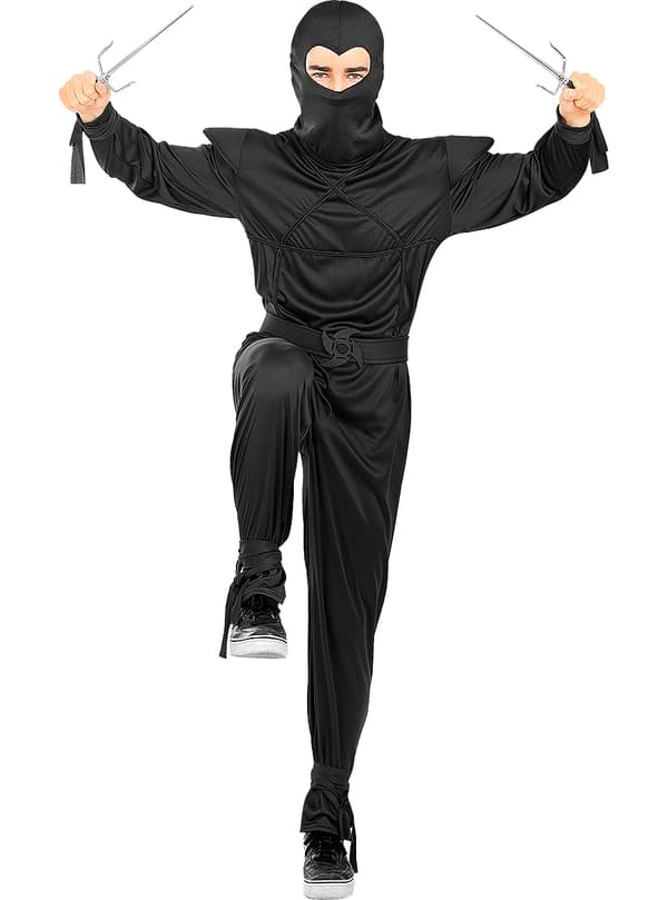 FUNIDELIA Ninja kostume i sort til mænd - Sort XXL