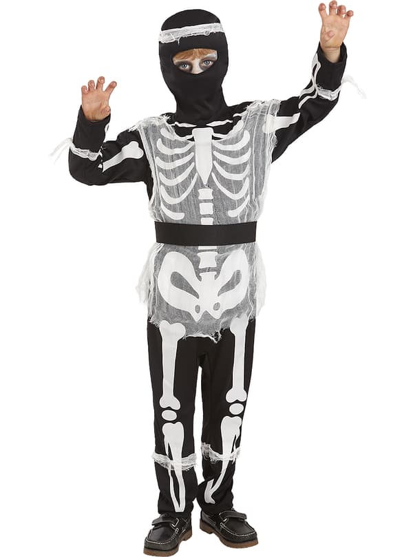 FUNIDELIA Zombie Ninja Skelet kostume til drenge til drenge - Sort