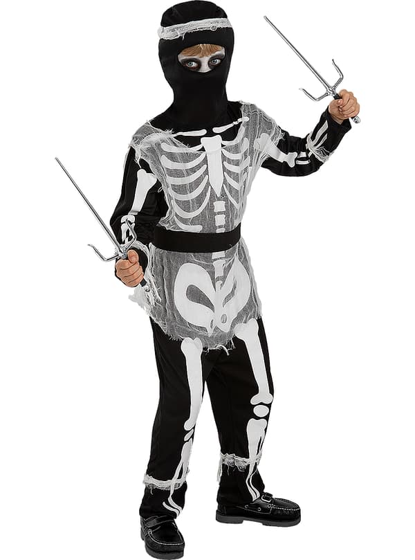 FUNIDELIA Zombie Ninja Skelet kostume til drenge til drenge - Sort 3-4 years