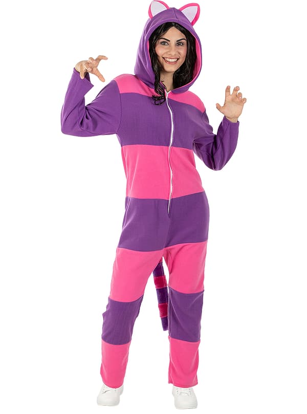 FUNIDELIA Maskeraddräkt Cheshirekatten onesie för dam - Lila