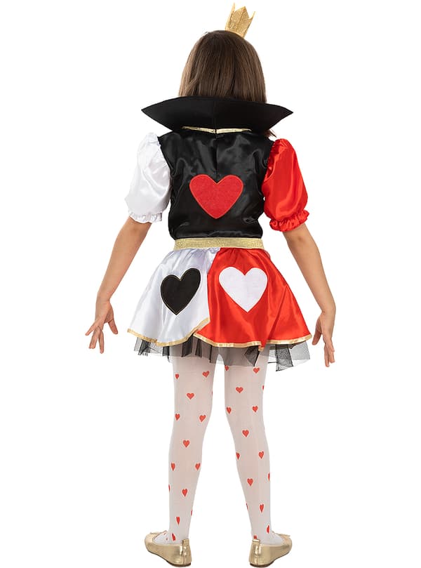 FUNIDELIA Queen of Hearts Kostyme til jenter - Rød