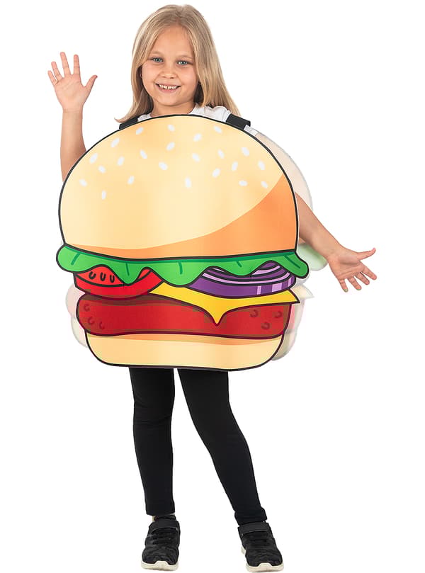 FUNIDELIA Maskeraddräkt hamburgare för flicka och pockje - Brun 7-12 years