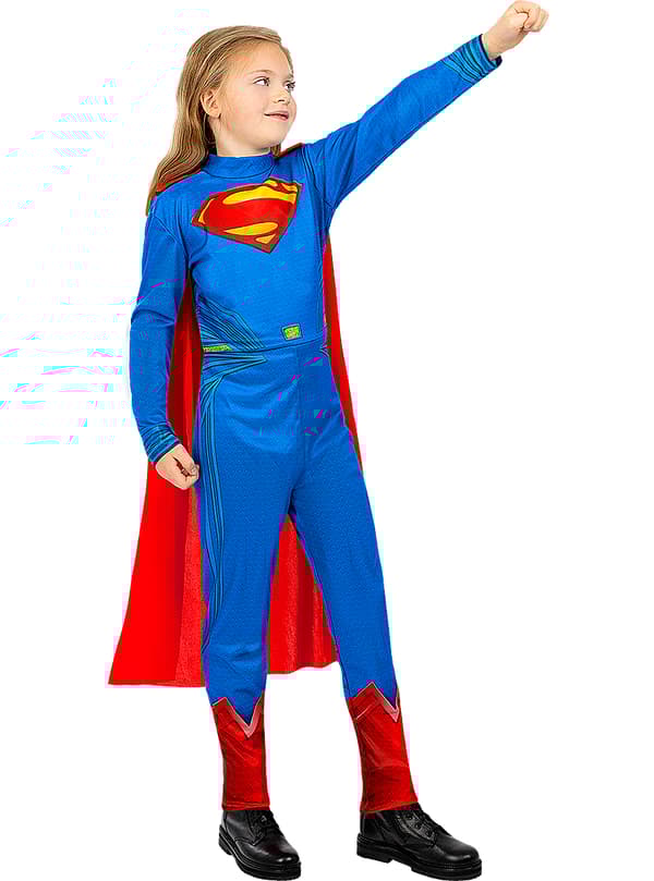 FUNIDELIA Maskeraddräkt Supergirl - Justice League för flicka - Röd
