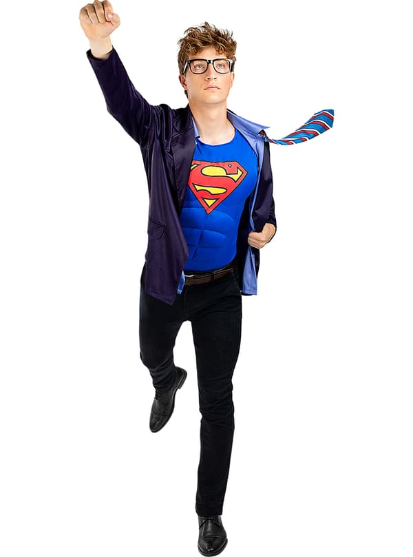 FUNIDELIA Clark Kent Asu - Superman miehille - Musta