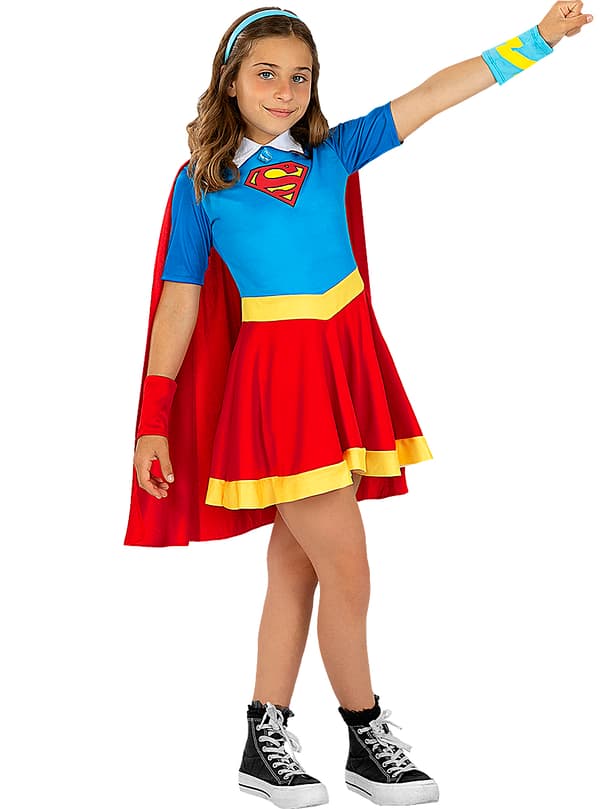FUNIDELIA Supergirl DC Super Hero Girls Kostume til piger - Rød 3-4 years