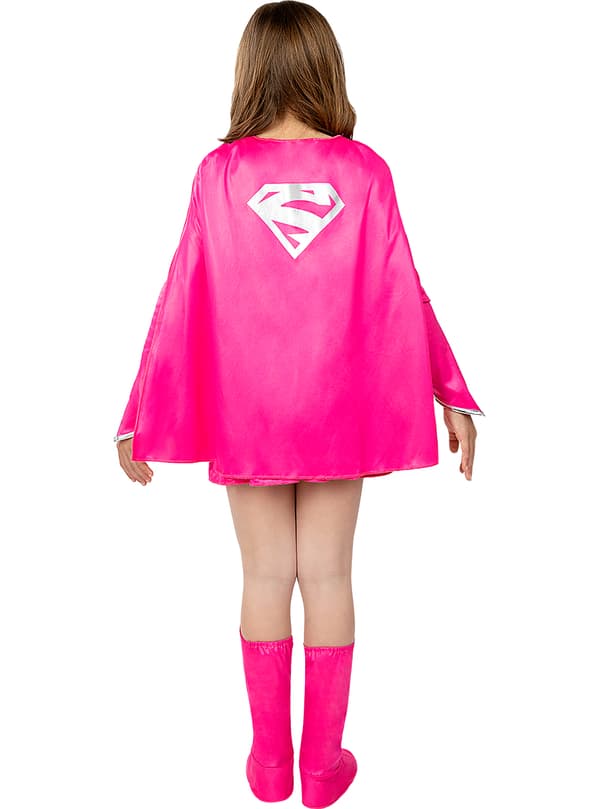 FUNIDELIA Pink Supergirl Kostume til piger - Rød