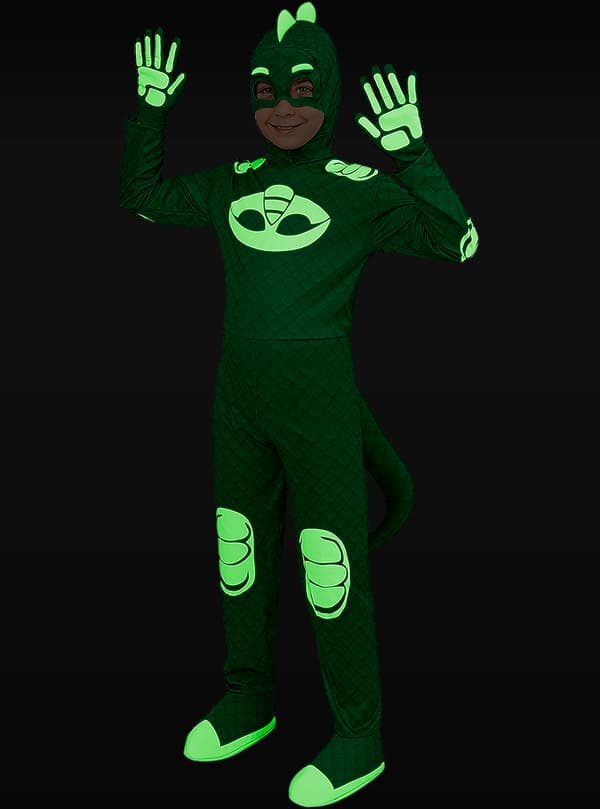 FUNIDELIA Gekko Naamio PJ Masks Pyjamasankarit pojille - Koko: 0 - Vihreä
