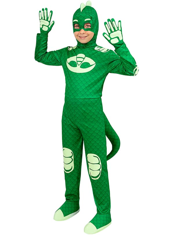 FUNIDELIA Gekko Naamio PJ Masks Pyjamasankarit pojille - Koko: 0 - Vihreä