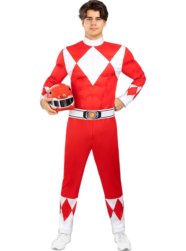 FUNIDELIA Rødt Power Ranger kostume til mænd - Rød