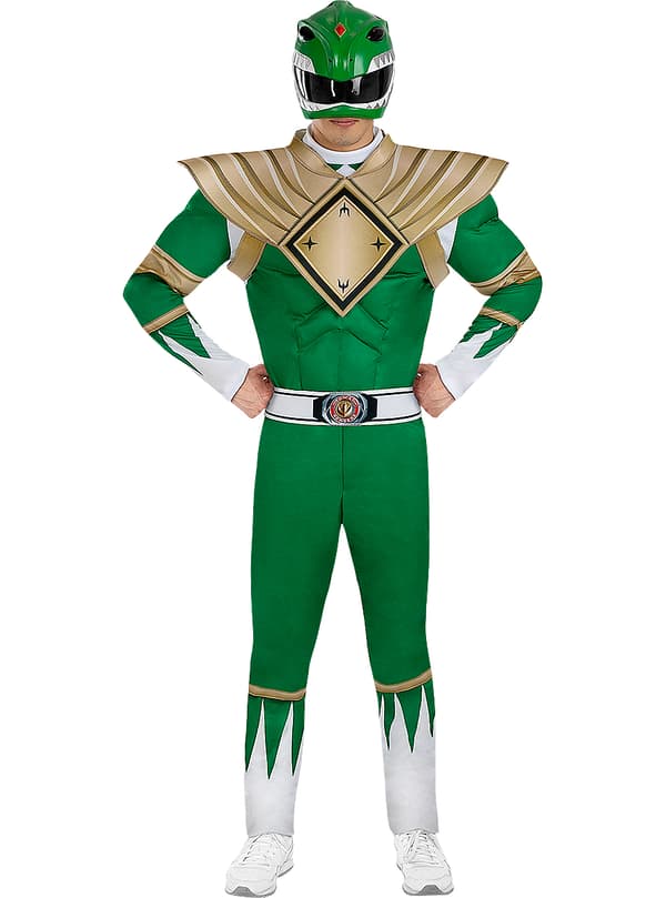 FUNIDELIA Maskeraddräkt Power Ranger Grön för herr - Grön