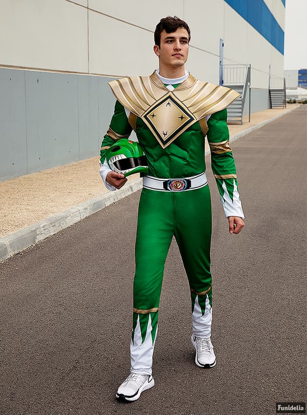 FUNIDELIA Maskeraddräkt Power Ranger Grön för herr - Grön