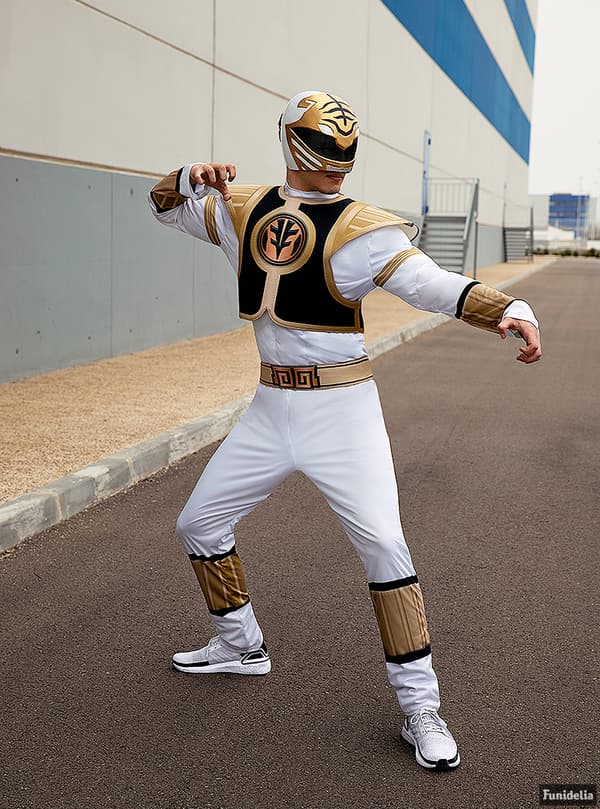 FUNIDELIA Maskeraddräkt Power Ranger Vit för herr - Vit