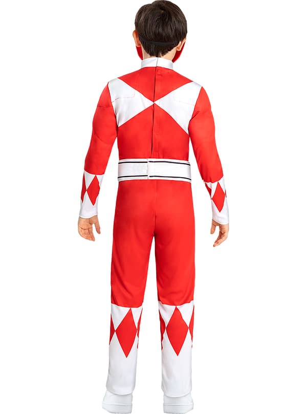 FUNIDELIA Punainen Power Ranger -Asu pojille - Punainen