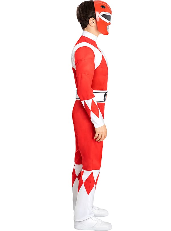 FUNIDELIA Rød Power Ranger Maske til drenge - Størrelse: 0 - Rød