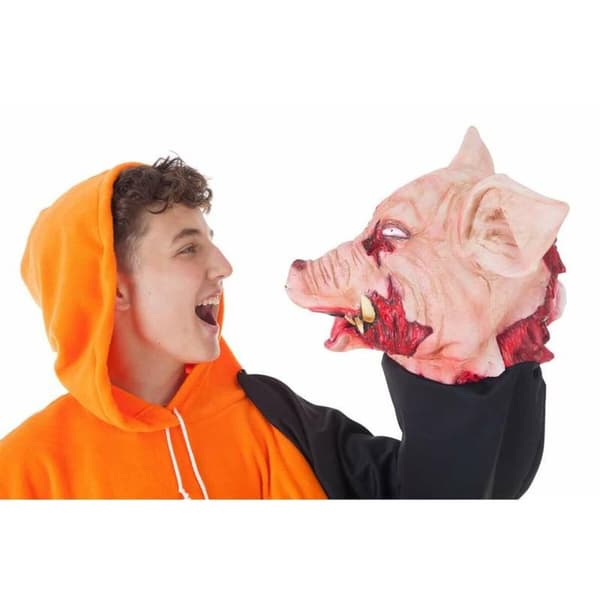 Kostume til voksne Halloween Gris sudadera Orange (2 Dele)