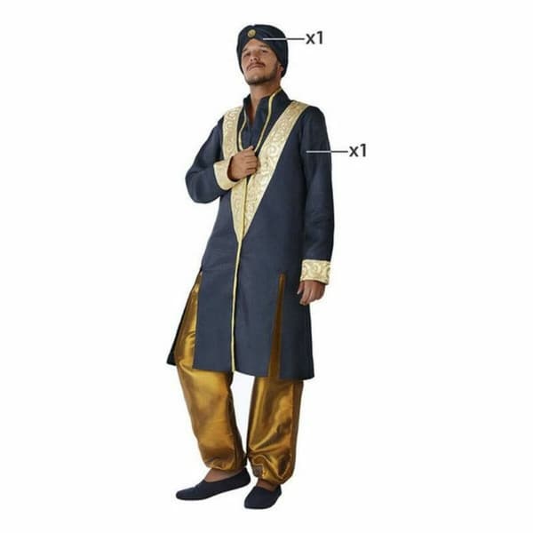 Kostume til voksne Arabisk sheik Blå Gylden - M/L