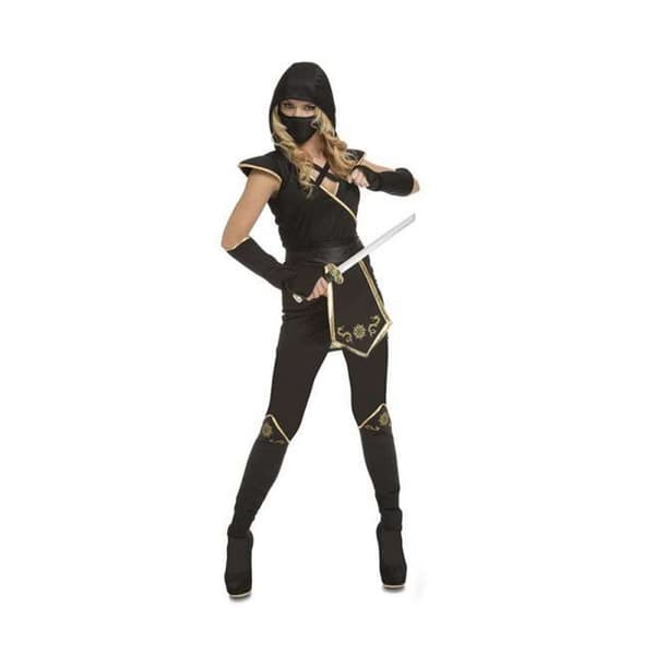 Kostume til voksne My Other Me Ninja Sort (5 Dele) - M/L