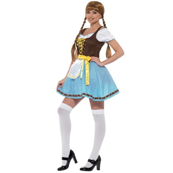 Olga Sexig Oktoberfest Klänning Blå & Vit