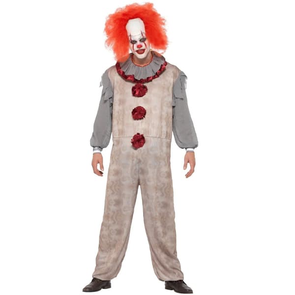 Vintage Clown Maskeraddräkt Grå