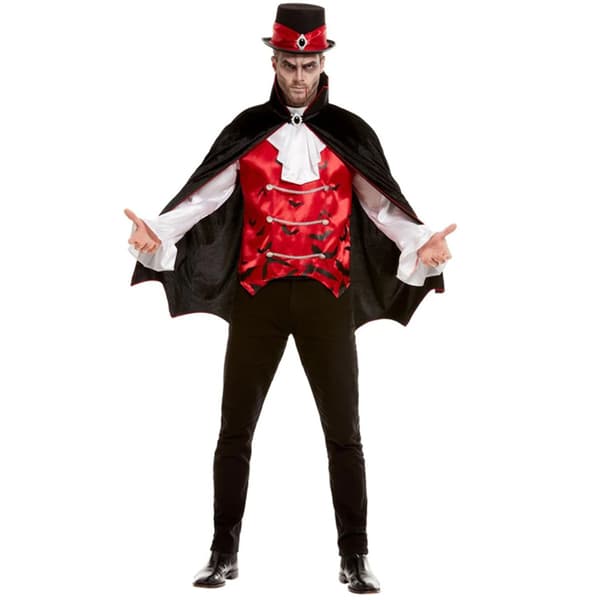 Musta & Punainen Vampyyri Naamiaisasu Herrat L