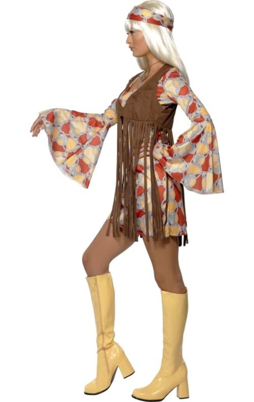 60-tals Hippieklänning Groovy Baby Maskeraddräkt Dam