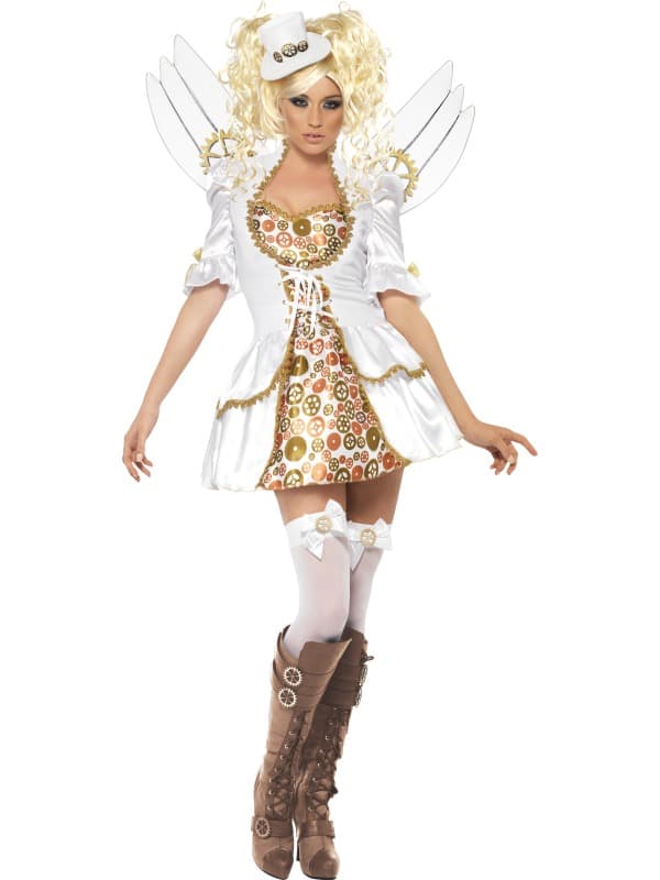 STEAMPUNK VICTORIAN CLOCKWERK ÄNGLAKOSTYM S