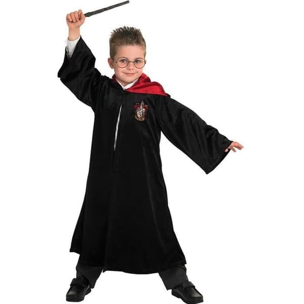 Lyx Harry Potter-dräkt - RUBIER - Barn - Svart - Satineffekt - Huva
