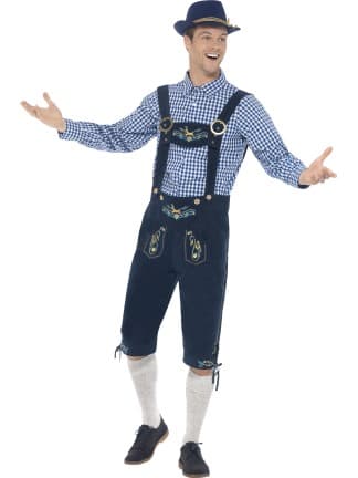 Oktoberfest Traditionell Dräkt Blå Deluxe M