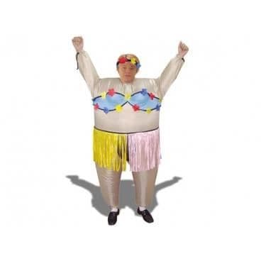 Uppblåsbar Hawaiidräkt - Vuxen - Beige/Röd/Blå/Rosa/Gul/Svart - Tyg