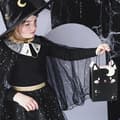 Miniatyrbillede 4 af 4: Halloween Cape Glittrig Svart 3-7 år
