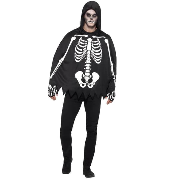 Skelet Poncho & Handsker Unisex