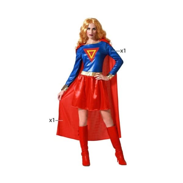 Kostume til voksne Blå Superhelt Dame - M/L