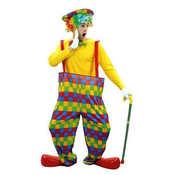 Candy Clown Costume - Circus - Herr - Polyester - Storlek M/L - Gul