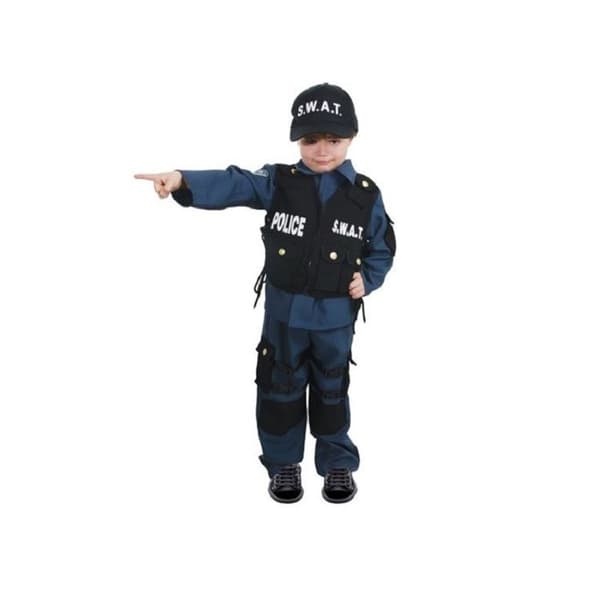 SWAT Agent kostym för pojkar 7/9 år - Polyester - Yrke - Blå