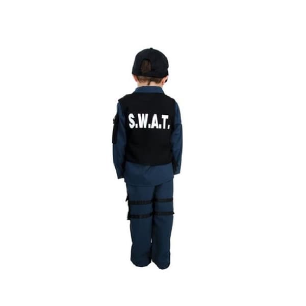SWAT Agent kostym för pojkar 7/9 år - Polyester - Yrke - Blå