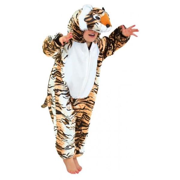 Tigerbarnsdräkt - Gul - 5/6 år - Djur - Polyester