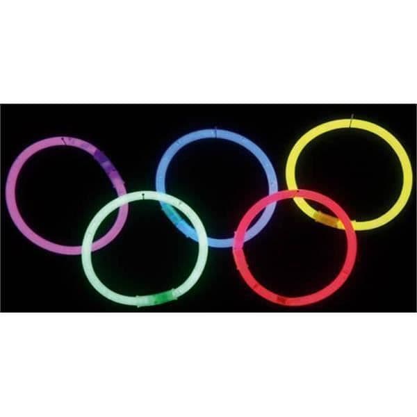Självlysande armband - Tub of 100 - Diverse färger - Vuxen - 20 cm
