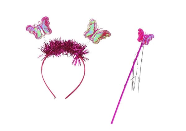 Fairy Cotume Butterfly Disguise Tummanvaaleanpunainen Wings -asu
